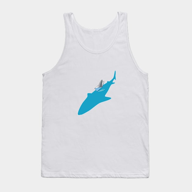 Shark paper boat camouflage joke Tank Top by ntesign